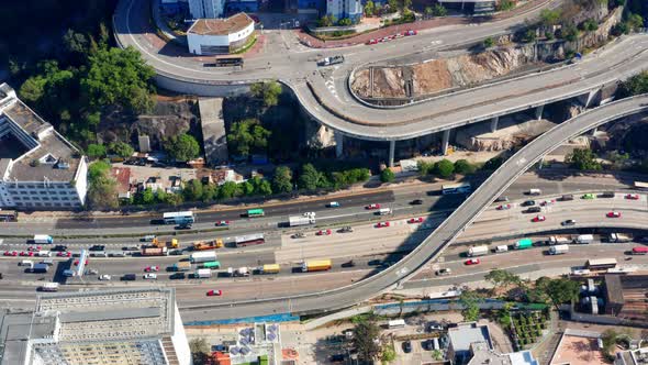Top down view of Hong Kong traffic alt