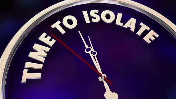 Time To Isolate Keep Away Apart From Others Quarantine Clock 3d Animation alt