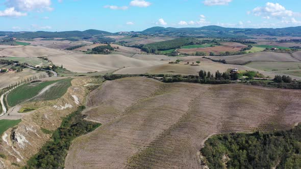Tuscany Rural Landscape with House Cypress Road and Hills alt