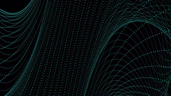 cyan color particle wave background animation. Vd 1105