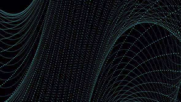 cyan color particle wave background animation. Vd 1105 alt