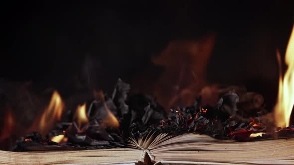 Open Book is on Fire Pages are Engulfed in Flames, Stock Footage ...