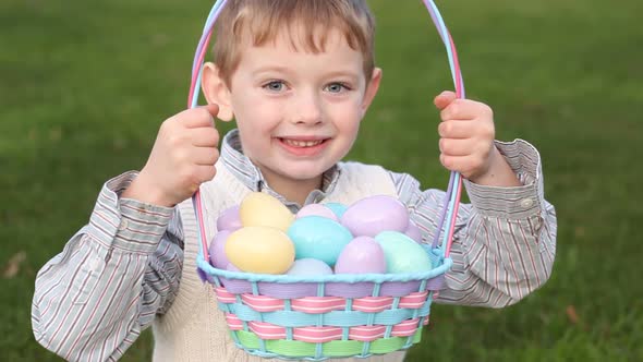Boy with Easter basket alt