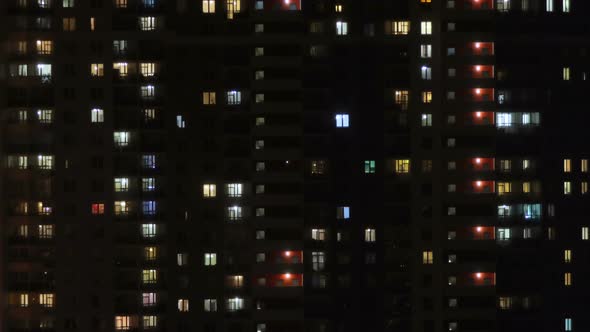 Window lights of a building in time-lapse