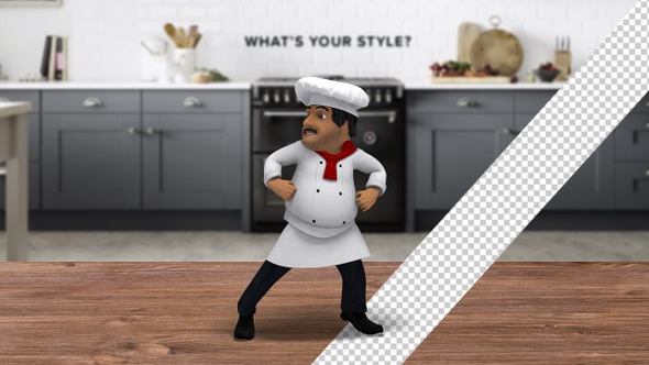 Chef Cook Cartoon 3d Character - Gangnam Style Dance
