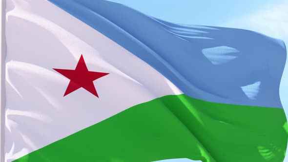 Djibouti Flag Looping Background