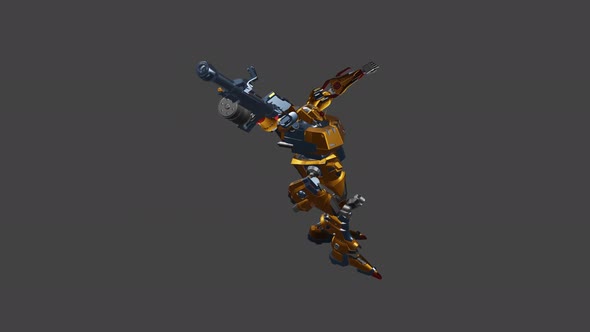 Robot in action with the style of Wide Arm Spell Casting alt