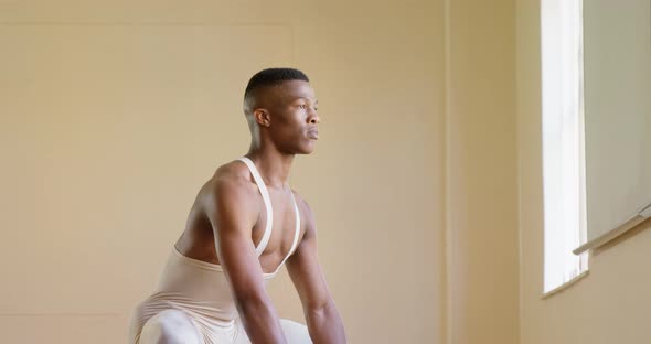 Male ballet dancer dancing in the studio  alt