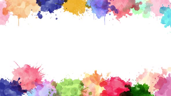 Watercolor colorful splash background, blank space for title