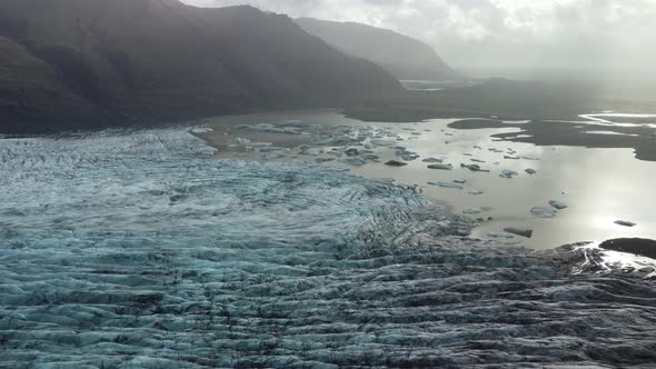 Pointing Camera Down to the Massive Glacier