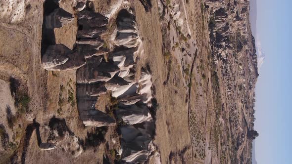 Vertical Video Cappadocia Landscape Aerial View alt