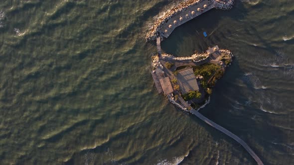 Waves at Adriatic Sea Near Durres Albania alt