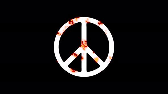 Burning Peace Symbol Abstract Animation