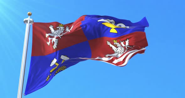 Flag of Karlovy Vary Region, Czech Republic alt