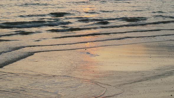 Waves at Sunset on the Tropical Beach alt