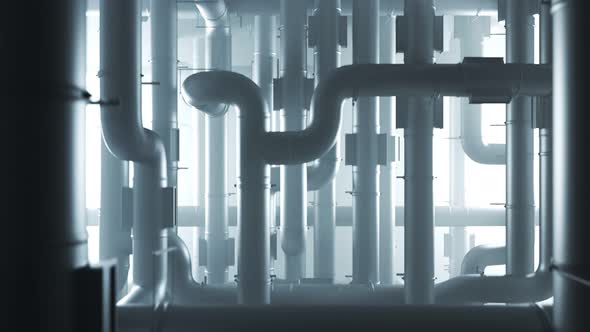 Loopable animation of the maze created with the metal pipes tangled together. alt