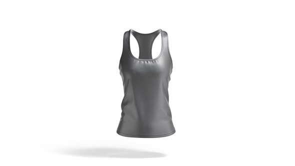 Blank black women racerback tank top, looped rotation alt