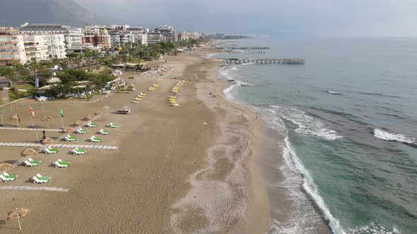 Aerial View Alanya Turkey  Resort Town Seashore alt