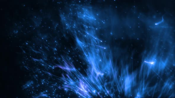 Blue Shimmering Futuristic Abstract Artificial Intelligence Quantum Energy Particles Loop Background