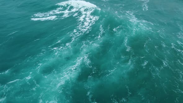 Clear Ocean Water Powerful Stormy Sea Waves Aerial View of Pure Water Texture Huge Waves and Sea alt