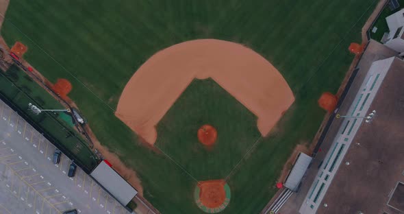 Birds eye view of baseball field alt