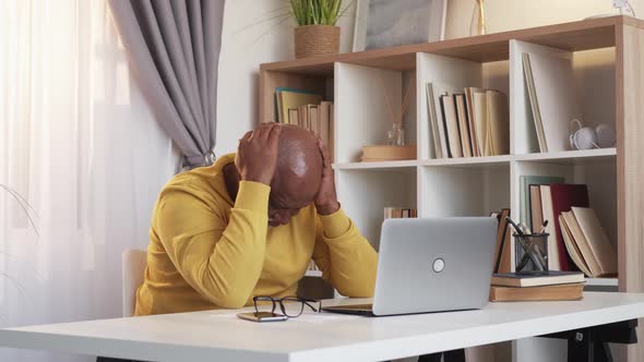 Boring Work Sleeping Senior Man Difficult Day alt