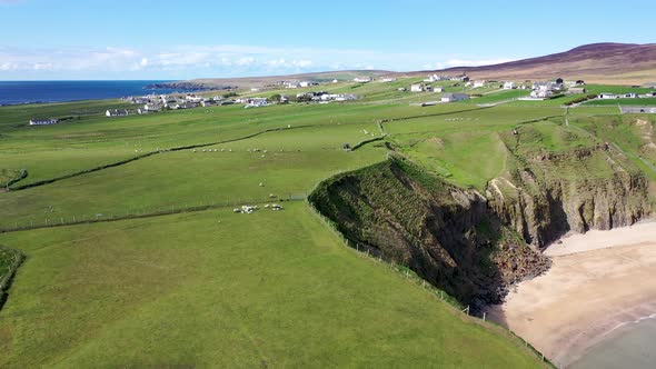 Aerial View of the Beautiful Coast at Malin Beg in County Donegal  Ireland alt