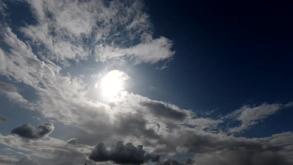 Time lapse: beautiful clouds floating by the sky in sunny day.