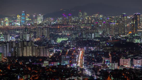 Panorama of Seoul Illumination Korea Cityscape alt