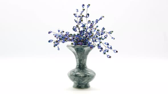 Decorative Ceramic Vase on White Background 