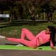 Young attractive multi ethnical woman wearing pink sportswear, pants and top, doing stretching yoga. - VideoHive Item for Sale