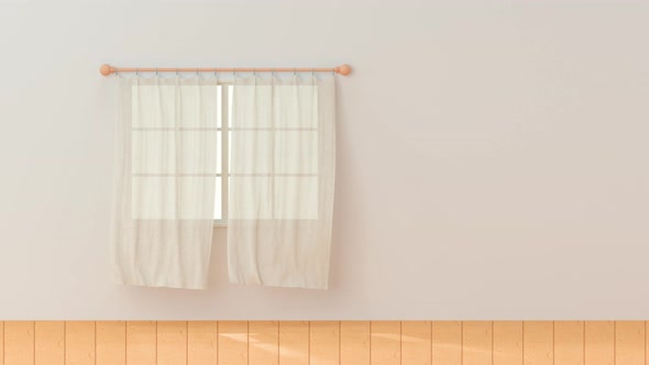 Blowing of the curtain, interior background. alt