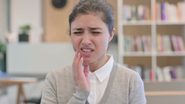 Sick Indian Woman Having Toothache, Cavity alt