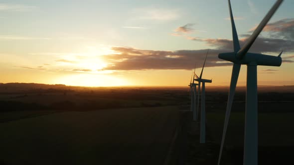 Wind turbines at sunrise