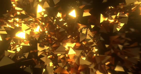 3d Background of Random Moving Triangles Particles