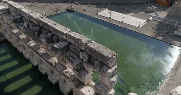Old Structure And Pool Aerial View 