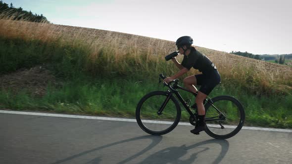 Cycling training at sunset alt