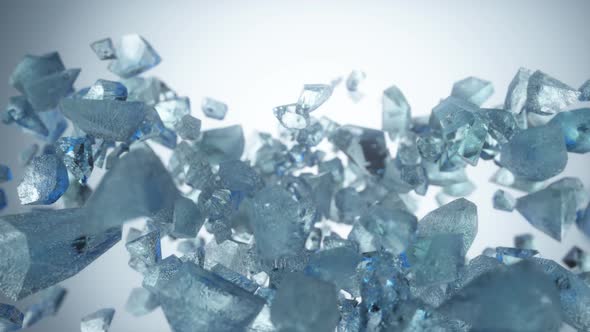 Ice Chunks Flying Up in the Air in Slow Motion alt