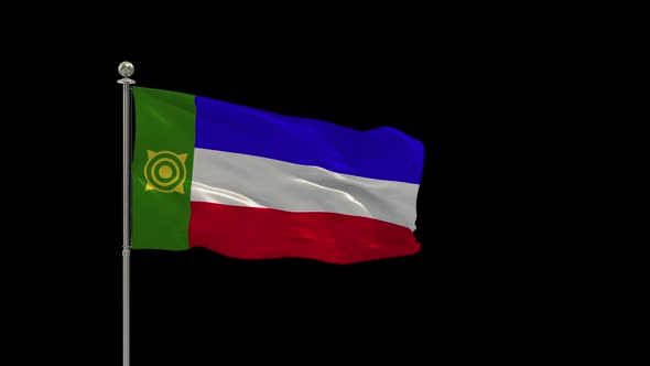 Khakassia Flag Medium Shot Waving Looping Animation Include Alpha