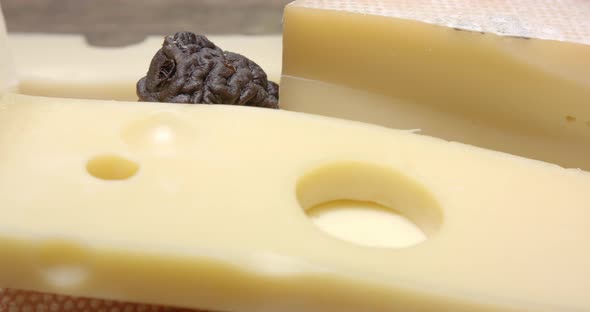 Swiss cheese with dried pears