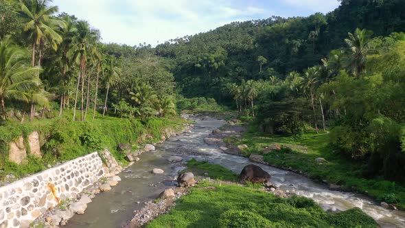 Aerial Following a River in Philippines alt