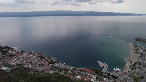 Panning shot from the town of Dubrovnik Croatia. alt