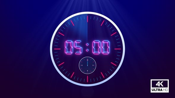 Negative Countdown Timer 5 Minute, Motion Graphics | VideoHive