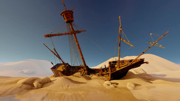 Sand Covered Ship