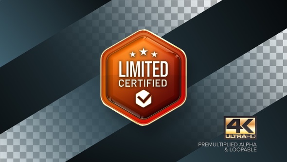 Limited Certified Rotating Badge 4K Looping Design Element
