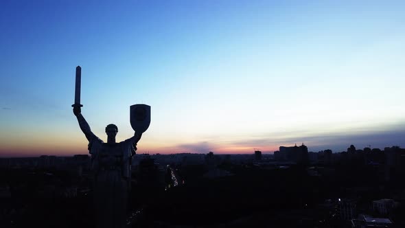 Monument Motherland. Aerial. Kyiv. Ukraine alt
