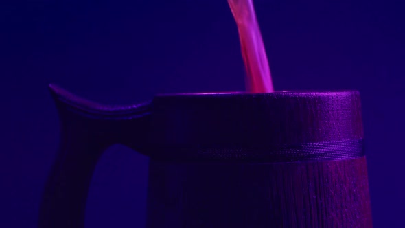 Drink Poured At Party Wooden Beer Stein Mug alt