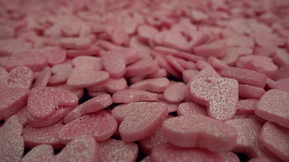 Pink Macro Confectionery Sprinkling Heartshaped Background