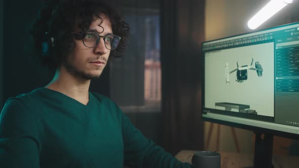 3D Designer Creating Animation with Aircraft alt