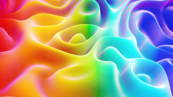 Beautiful Abstract 3D Surface with Extrude or Displace Waves Transform in Loop alt